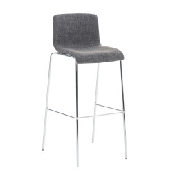 Set 2x Taburete Hoover Tapizado en Tela Gris claro,Cromado