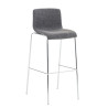 Set 2x Taburete Hoover Tapizado en Tela Gris claro,Cromado