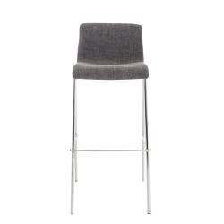 Set 2x Taburete Hoover Tapizado en Tela Gris claro,Cromado