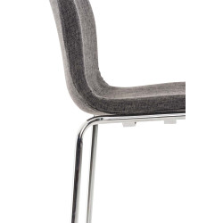 Set 2x Taburete Hoover Tapizado en Tela Gris claro,Cromado