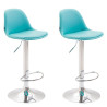 Set 2 Taburetes Kiel en Cuero PU Azul,Cromado