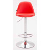 Set 2 Taburetes Kiel en Cuero PU Rojo,Cromado
