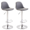 Set 2 Taburetes Kiel en Cuero PU Gris,Cromado