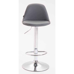 Set 2 Taburetes Kiel en Cuero PU Gris,Cromado