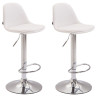 Set 2 Taburetes Kiel en Cuero PU Blanco,Cromado