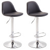 Set 2 Taburetes Kiel en Cuero PU Negro,Cromado