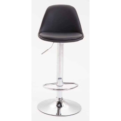 Set 2 Taburetes Kiel en Cuero PU Negro,Cromado
