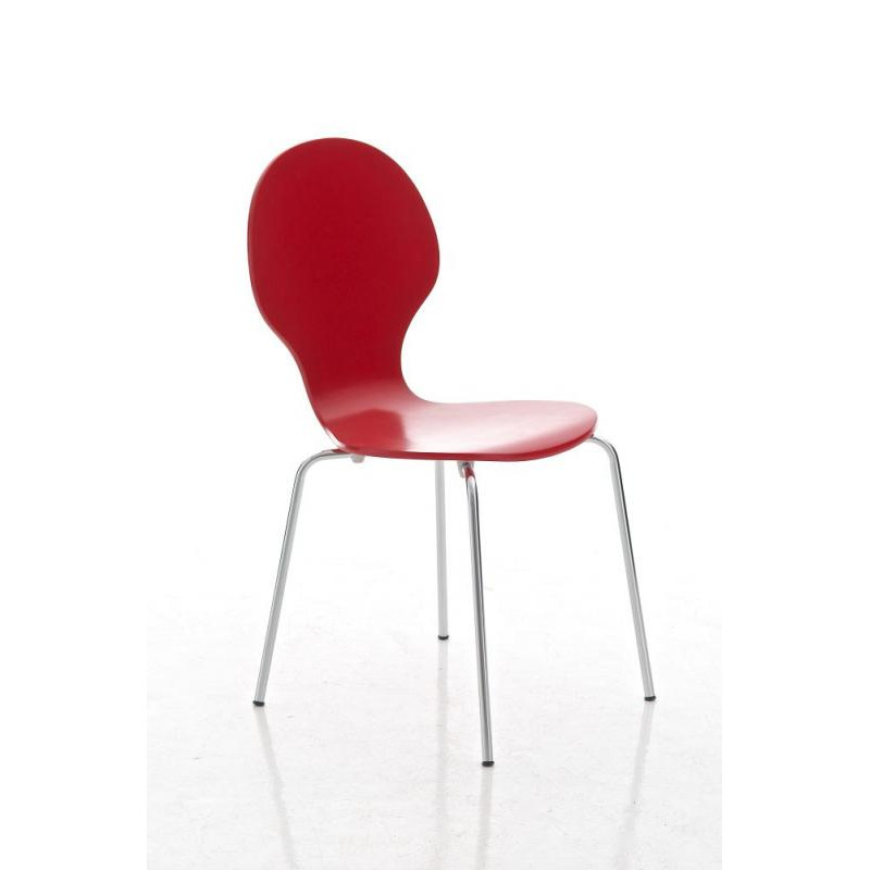 Silla De Comedor Apilable Diego Rojo