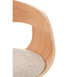 Taburete de bar Kingston Tapizado en Tela Natural/crema
