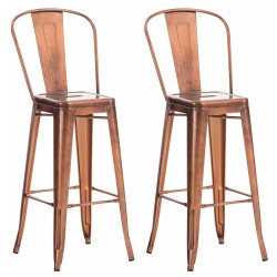 Set 2x Taburete Industrial Aiden Cobre