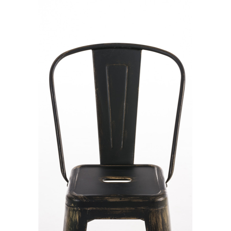 Set 2x Taburete Industrial Aiden Negro-dorado