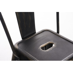 Set 2x Taburete Industrial Aiden Negro-dorado