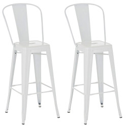 Set 2x Taburete Industrial Aiden Blanco