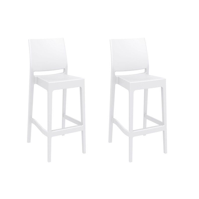 Set 2x Taburetes Maya de Exterior Blanco