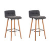 Set 2 Taburetes Lincoln en Tela Natural,Gris claro