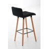 Set 2 Taburetes Lincoln en Tela Natural,Negro