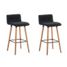 Set 2 Taburetes Lincoln en Tela Natural,Negro