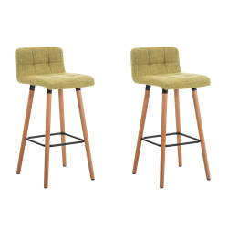 Set 2 Taburetes Lincoln en Tela Natural,Verde