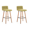 Set 2 Taburetes Lincoln en Tela Natural,Verde