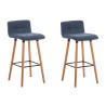 Set 2 Taburetes Lincoln en Tela Natural,Azul