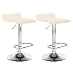 Set De 2 Taburetes Dyn en Cuero PU Crema