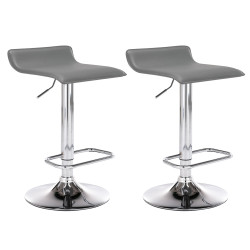 Set De 2 Taburetes Dyn en Cuero PU Gris