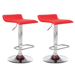 Set De 2 Taburetes Dyn en Cuero PU Rojo