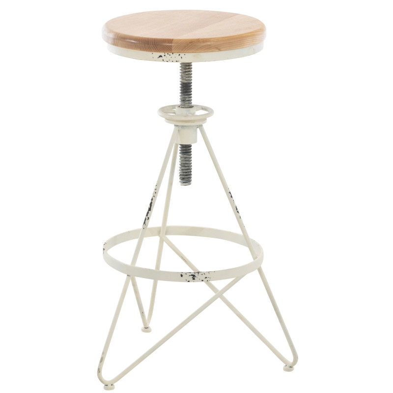 Taburete Industrial Karla Blanco antiguo