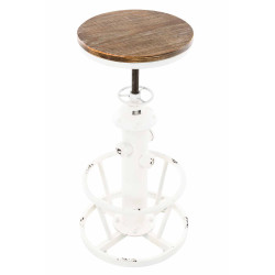 Taburete Industrial Bruna Blanco antiguo
