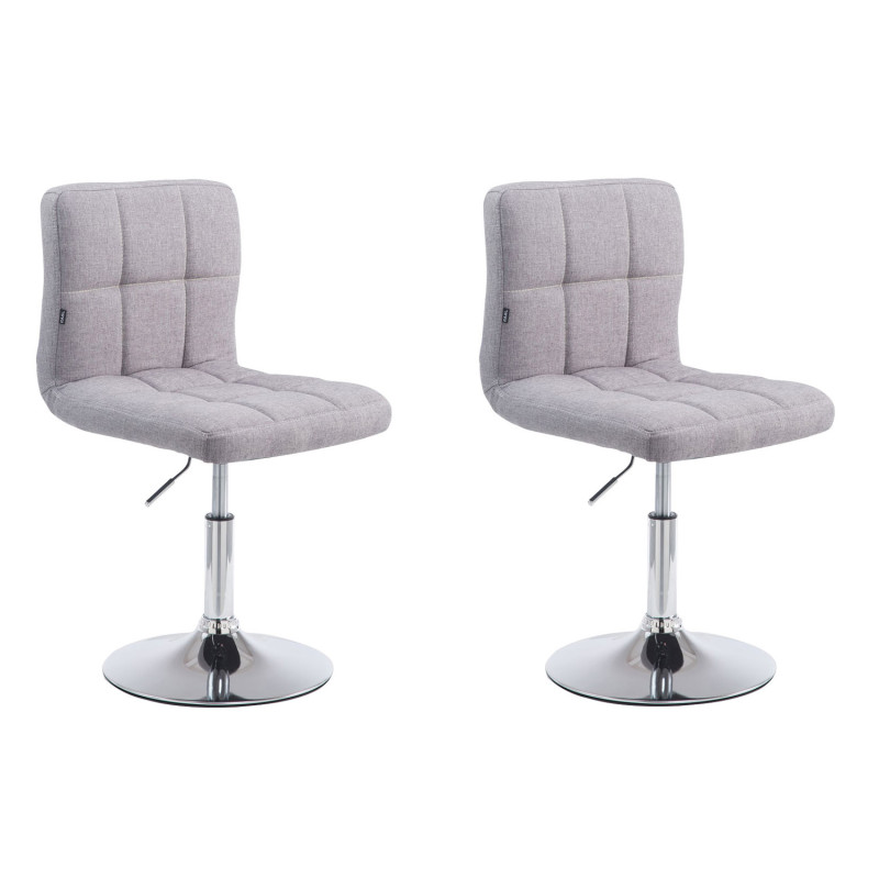 Set De 2 Taburetes Lounge Palma V2 En Tela Gris