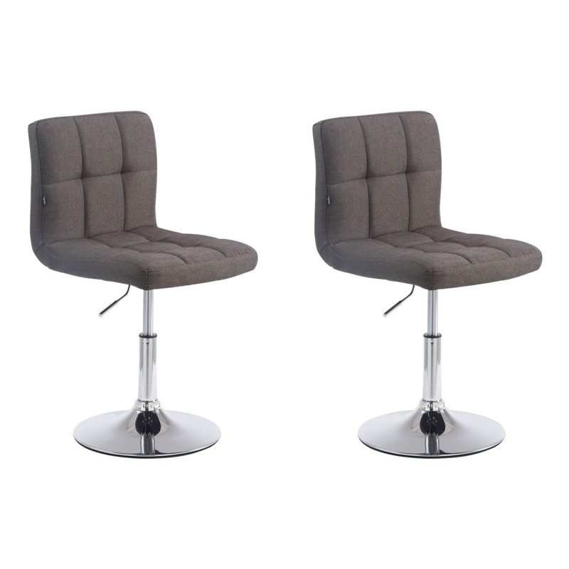 Set De 2 Taburetes Lounge Palma V2 En Tela Gris oscuro