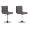 Set De 2 Taburetes Lounge Palma V2 En Tela Gris oscuro