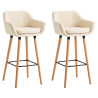 Set De 2 Taburetes Grant En Simil Cuero Crema