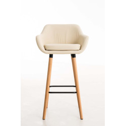 Set De 2 Taburetes Grant En Simil Cuero Crema