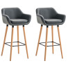 Set De 2 Taburetes Grant En Simil Cuero Gris