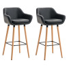Set De 2 Taburetes Grant En Simil Cuero Negro