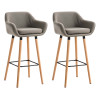 Set De 2 Taburetes Grant En Simil Cuero Gris topo