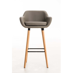 Set De 2 Taburetes Grant En Simil Cuero Gris topo