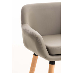 Set De 2 Taburetes Grant En Simil Cuero Gris topo