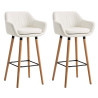 Set De 2 Taburetes Grant En Simil Cuero Blanco