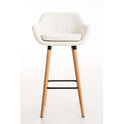 Set De 2 Taburetes Grant En Simil Cuero Blanco