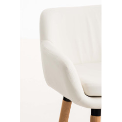 Set De 2 Taburetes Grant En Simil Cuero Blanco