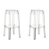 Set 2x Taburete Fox en Polipropileno Transparente