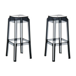 Set 2x Taburete Fox en Polipropileno Negro