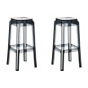 Set 2x Taburete Fox en Polipropileno Negro
