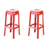Set 2x Taburete Fox en Polipropileno Rojo