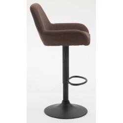Set De 2 Taburetes Braga En Tela Marrón,Negro