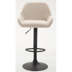 Set De 2 Taburetes Braga En Tela Crema,Negro