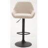 Set De 2 Taburetes Braga En Tela Crema,Negro