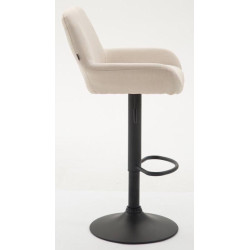 Set De 2 Taburetes Braga En Tela Crema,Negro